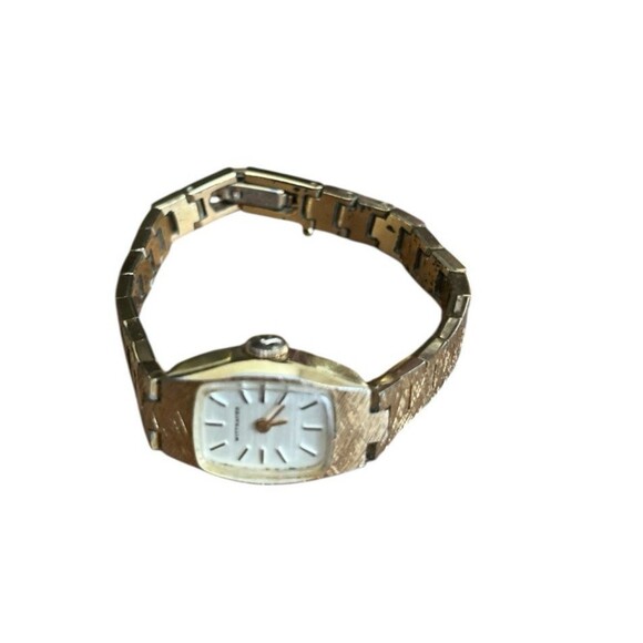 Vintage Wittnauer Women's Watch Gold Tone Link Bracelet Mechanical Wind Working - Picture 5 of 6